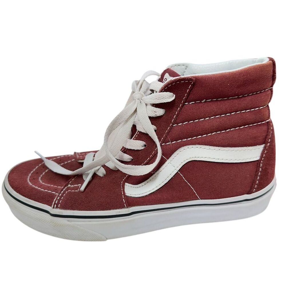 Vans Sk8-Hi Men's Size 5 woman’s 6.5 Burgundy High-Top Sneakers Casual Shoes - Picture 8 of 10